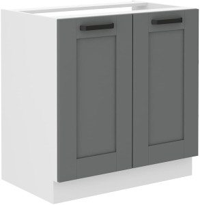 Szafka kuchenna dolna pod zlew LUNA 80 ZL 2F Szary/Biały