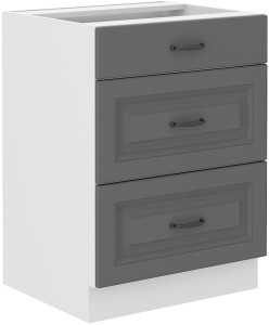 Szafka kuchenna dolna z szufladami STILO 60 D 3S Szary/Biały