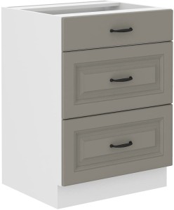 Szafka kuchenna dolna z szufladami STILO 60 D 3S Gliniasty Szary/Biały