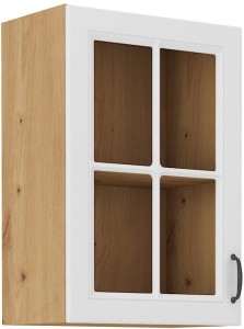 Szafka kuchenna wisząca górna z witryną STILO 40 GS-72 1F Biały/Dąb Artisan