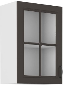 Szafka kuchenna wisząca górna z witryną STILO 40 GS-72 1F Grafit/Biały