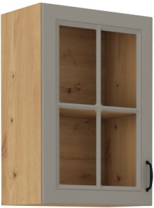 Szafka kuchenna wisząca górna z witryną STILO 40 GS-72 1F Gliniasty Szary/Dąb Artisan