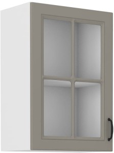 Szafka kuchenna wisząca górna z witryną STILO 40 GS-72 1F Gliniasty Szary/Biały