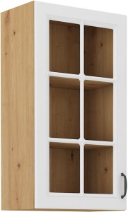 Szafka kuchenna wisząca górna z witryną STILO 40 GS-90 1F Biały/Dąb Artisan