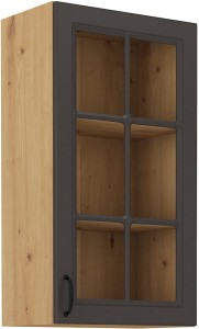 Szafka kuchenna wisząca górna z witryną STILO 40 GS-90 1F Grafit/Artisan