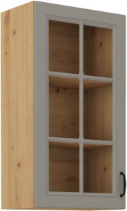 Szafka kuchenna wisząca górna z witryną STILO 40 GS-90 1F Gliniasty Szary/Dąb Artisan