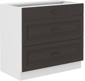 Szafka kuchenna dolna z szufladami STILO 80 D 3S Grafit/Biały