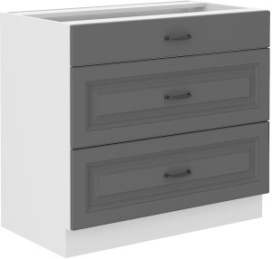 Szafka kuchenna dolna z szufladami STILO 80 D 3S Szary/Biały