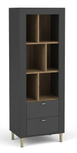 Regał pokojowy Mossa MO4 Czarny/Dąb Whisky