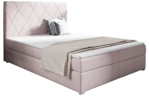 Łóżko tapicerowane kontynentalne Marcos 180x200 Różowe