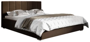 Łóżko tapicerowane 160x200 z pojemnikiem Ledo Brązowe