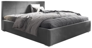 Łóżko tapicerowane 120x200 z pojemnikiem i materacem Matia Szare