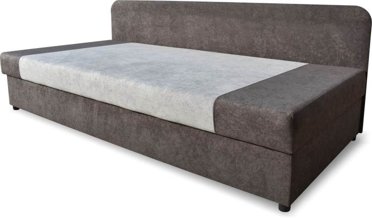 Szare jednoosobowe łóżko tapicerowane 90x200 SIDA