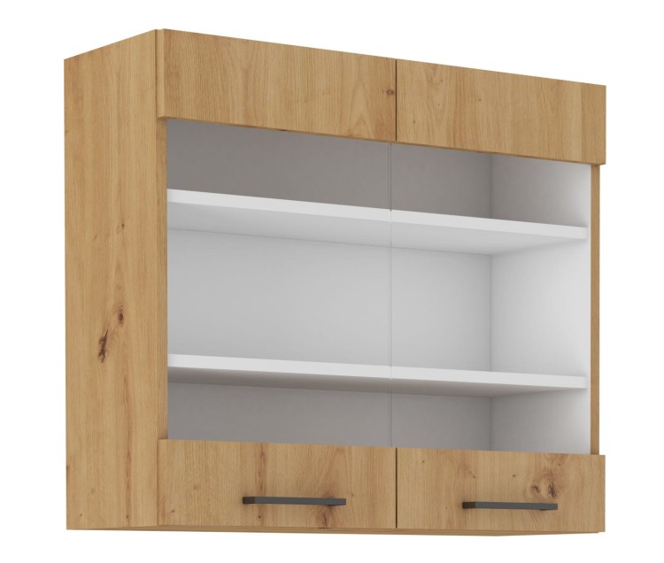 Szafka kuchenna Modena dąb artisan wisząca witryna szyba