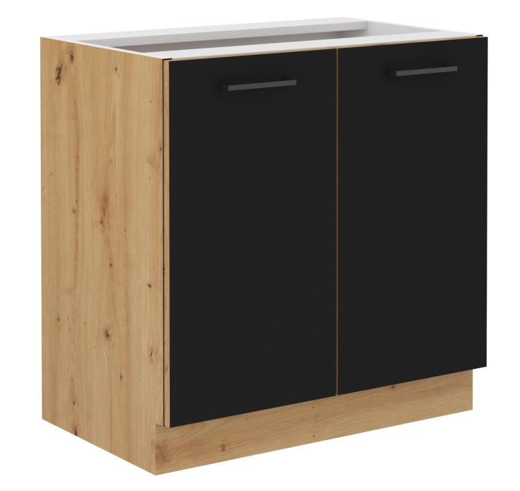 Szafka kuchenna Modena czarna dąb artisan stojąca