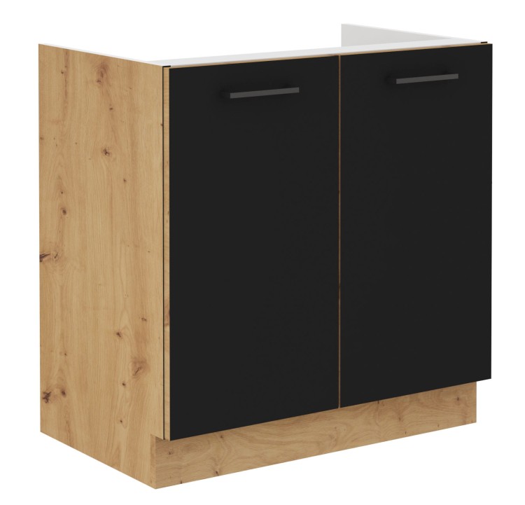 Szafka kuchenna Modena czarna dąb artisan stojąca zlew