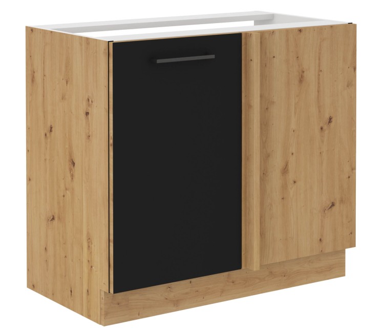 Szafka kuchenna Modena czarna dąb artisan stojąca narożna dostawna