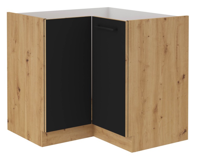 Szafka kuchenna Modena czarna dąb artisan stojąca narożna
