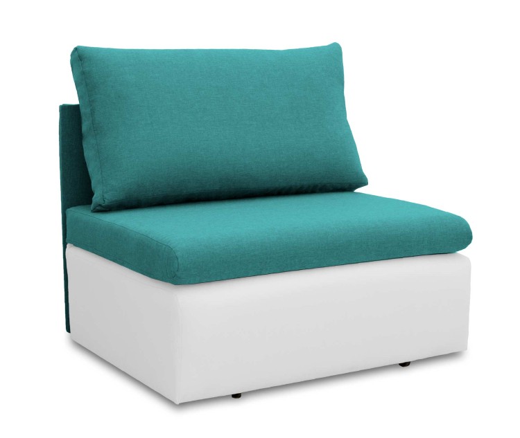 Sofa fotel rozkładany do spania Toledo Turkusowy/biały - internetowy sklep meblowy Bird Meble