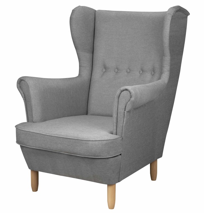 Fotel uszak skandynawski Denver szary - internetowy sklep meblowy Bird Meble