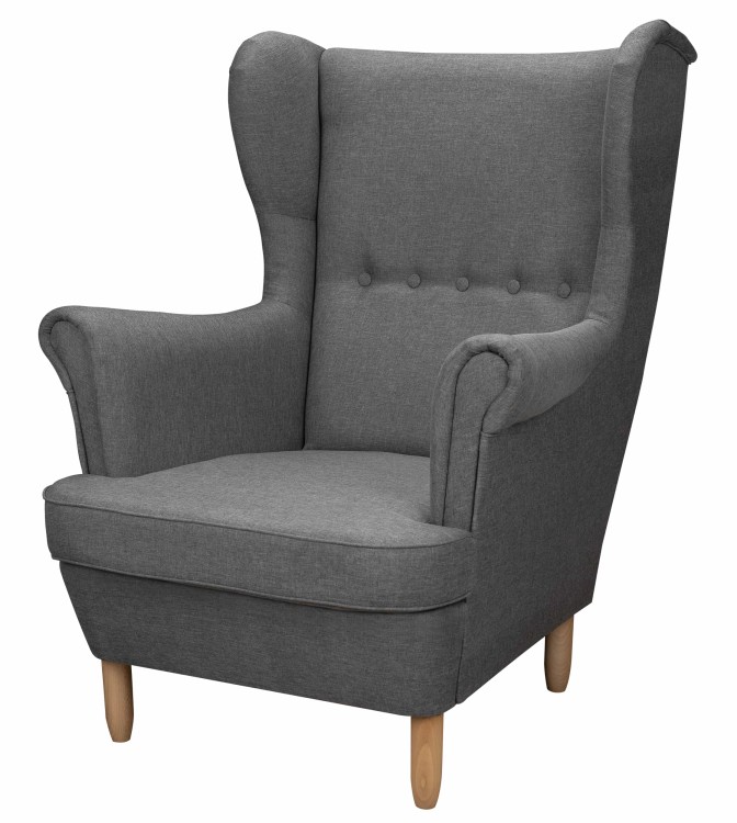 Fotel uszak skandynawski Denver grafitowy - internetowy sklep meblowy Bird Meble