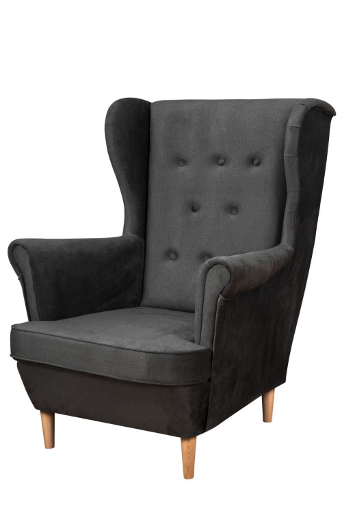 Fotel uszak skandynawski Floki antracytowy - internetowy sklep meblowy Bird Meble
