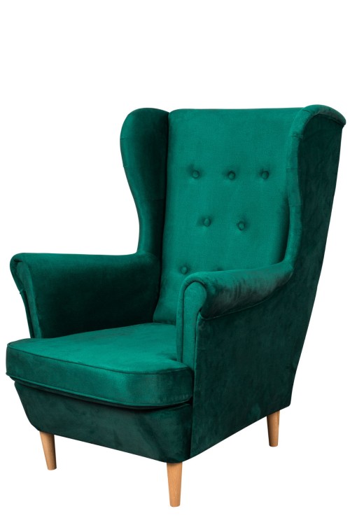 Fotel uszak skandynawski Floki ciemny zielony - internetowy sklep meblowy Bird Meble