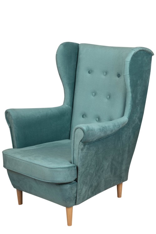 Fotel uszak skandynawski Floki niebieski - internetowy sklep meblowy Bird Meble