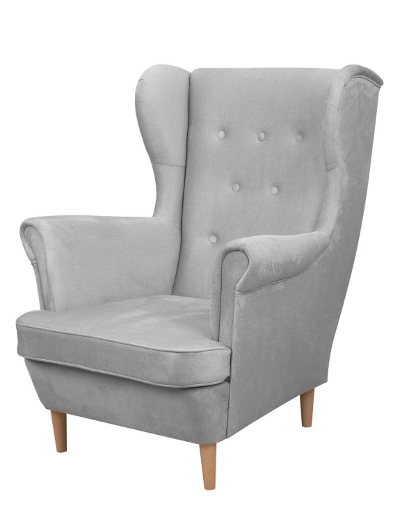 Fotel uszak skandynawski Floki szary - internetowy sklep meblowy Bird Meble