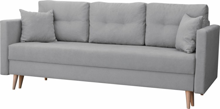 kanapa do salonu z funkcją spania i pojemnikiem skandynawska Lahti szara - internetowy sklep meblowy Bird Meble