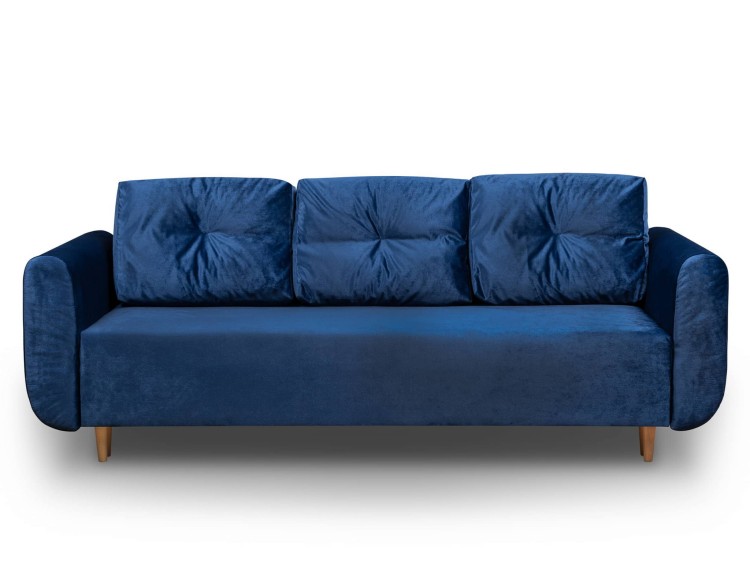 Sofa rozkładana z funkcją spania do salonu Sewilla granatowa - internetowy sklep meblowy Bird Meble