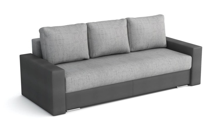 Kanapa z funkcją spania i pojemnikiem do salonu sofa Klass grafit/srebrny - internetowy sklep meblowy Bird Meble