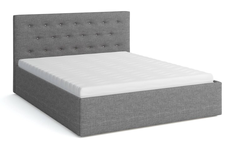 łóżko 140x200 sypialniane tapicerowane z materacem Star szare - internetowy sklep meblowy Bird Meble