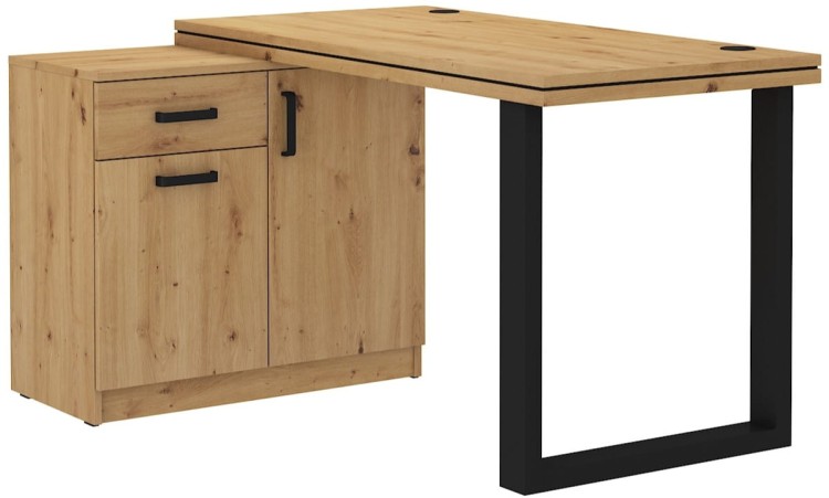 Biurko narożne z komodą Malta 140 Dąb Artisan