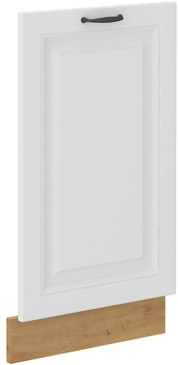 Front do zmywarki Biały/Dąb Artisan z panelem zakrytym STILO 45 cm