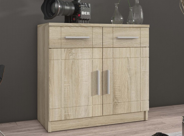 Komoda z 2 szufladami do salonu Paris SO 2D 2S Dąb Sonoma