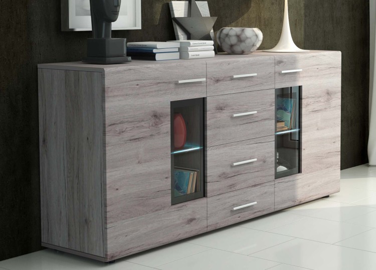 Komoda z 4 szufladami do pokoju Tango SRC20 2D 4S San Remo Ciemne
