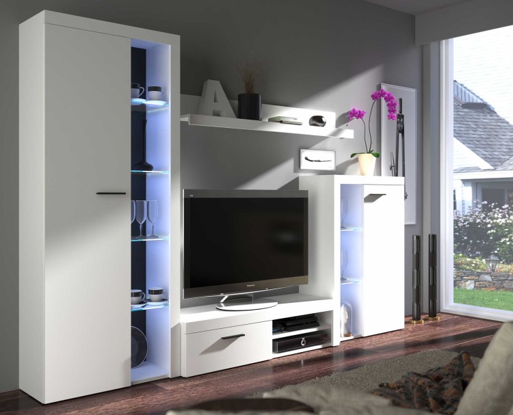 Meblościanka do salonu Rumba WH01 Biały