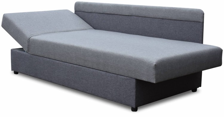 Łóżko tapicerowane Dawid z materacem sprężynowym i regulowanym zagłówkiem wariant prawy