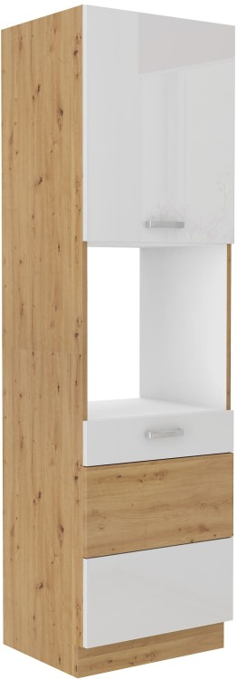 Wysoka szafka do kuchni HG 60 DP-210 2F Biały/Dąb Artisan