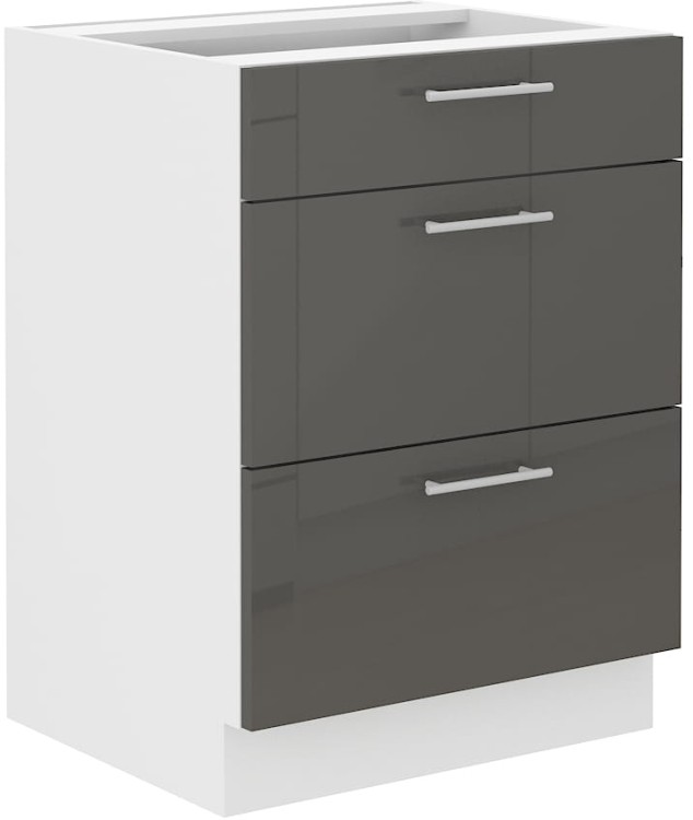 Szafka dolna 3 szufladami LARA 60 D 3S Grafit/Biały do kuchni