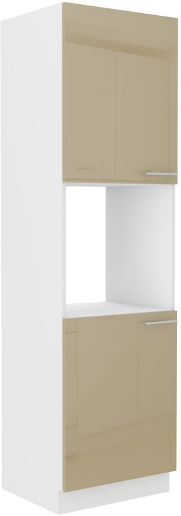 Wysoki słupek kuchenny do zabudowy piekarnika LARA 60 DP-210 2F Cappucino/Biały