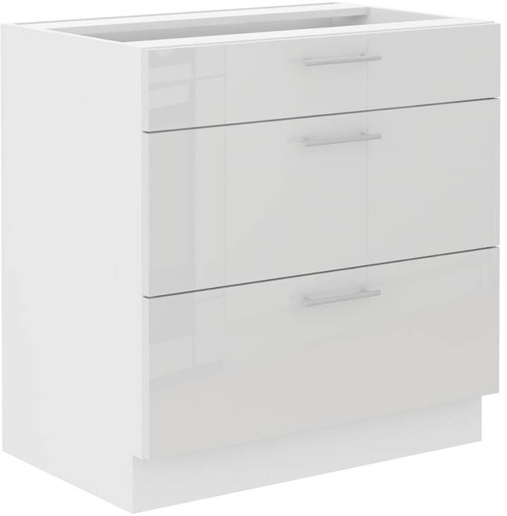 Szafka kuchenna dolna z 3 szufladami LARA 80 D 3S Biały/Biały
