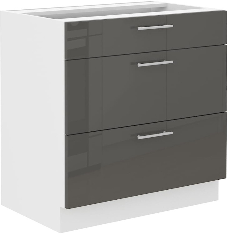 Szafka dolna 3 szufladami LARA 80 D 3S Grafit/Biały do kuchni