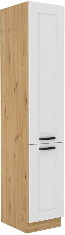 Stojąca szafka wysoka słupek do kuchni z kolekcji LUNA 40 DK-210 2F Biały/Dąb Artisan