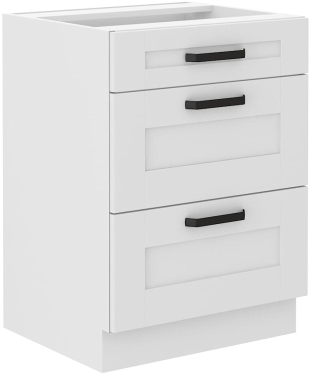 Szafka do kuchni z 3 szufladami LUNA 60 D 3S biała