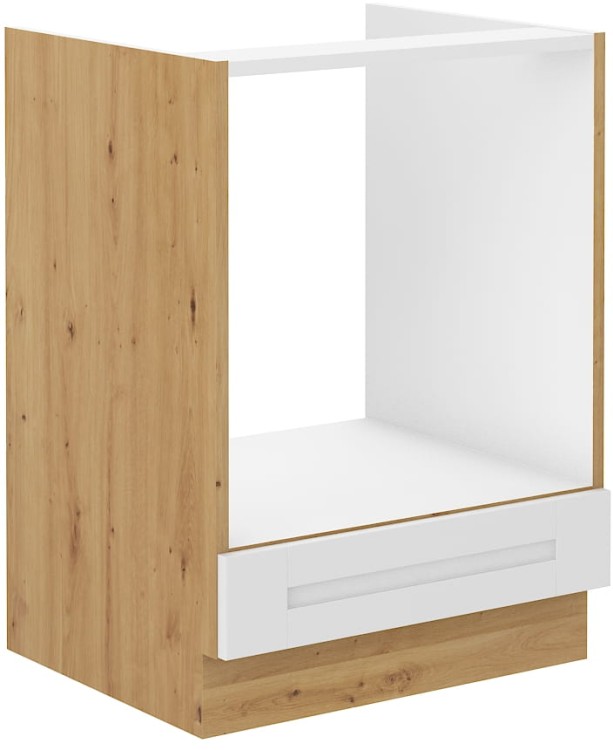 Kuchenna szafka pod piekarnik LUNA 60 D GAZ Biały/Dąb Artisan
