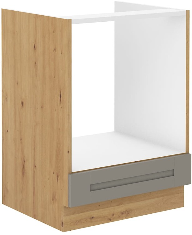 Dolna pod piekarnik Szafka kuchenna LUNA 60 D GAZ Gliniasty Szary/Dąb Artisan