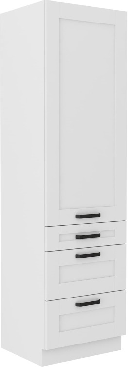 Stojąca szafka wysoka słupek do kuchni z kolekcji LUNA 60 DKS-210 3S 1F Biały