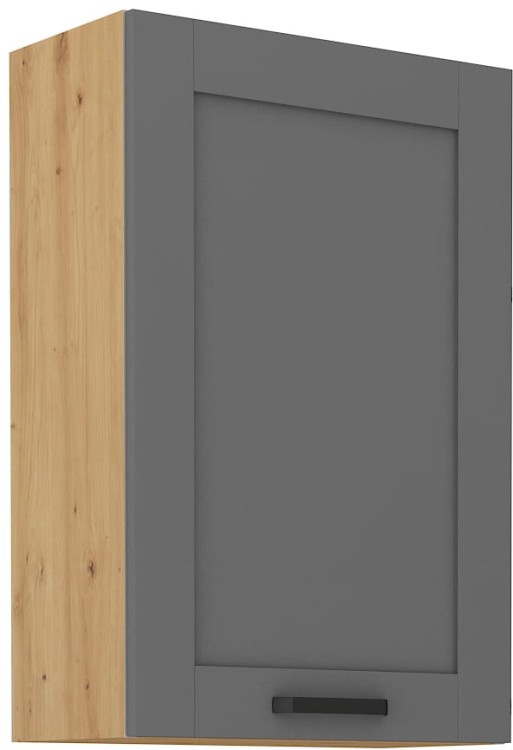 Górna szafka wisząca do kuchni z kolekcji LUNA 60 G-90 1F Szary/Dąb Artisan